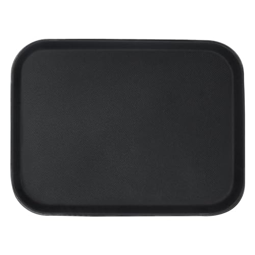 1x Schwarz 51cm x 38cm Rechteckiges Rutschfestes Serviertablett - Groß Plastik Küche Essen Tee Kaffee Abendessen Tisch Getränke Partyteller - Von Argon Tischware von Argon Tableware