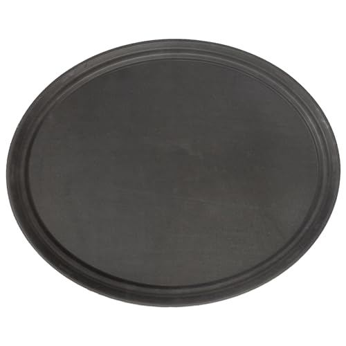 1x Schwarz 73.5cm x 60cm Ovales Rutschfestes Serviertablett - Groß Plastik Küche Essen Tee Kaffee Abendessen Tisch Getränke Partyteller - Von Argon Tischware von Argon Tableware