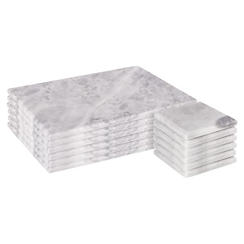 Argon Tableware 12-Teiliges Marmor-Tischsets Und Quadratische Untersetzer-Set – Weiß von Argon Tableware