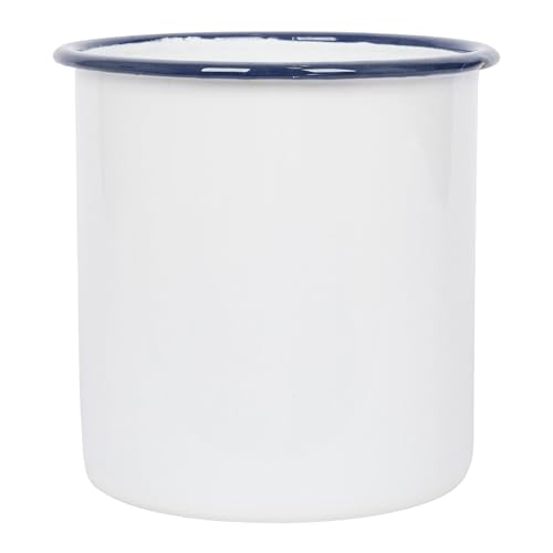 Argon Tableware 1x Blau 15.5cm Weiß Emaille-Utensilienhalter - Küche Besteck Utensilien Löffel Lagerung Veranstalter Topf Gestell Caddie Stand von Argon Tableware