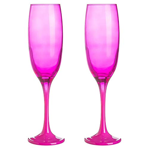 Argon Tableware Farbige Champagnerflöten - 220ml - Pack Von 2 - Pink von Argon Tableware