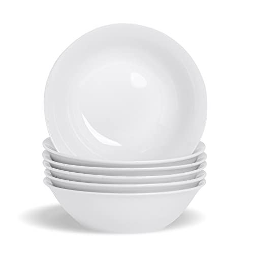 Argon Tableware 24 x Klassische weiße 18 cm Müslischalen - Porzellan-Eiscreme-Ramen-Haferflocken-Gerichte - mikrowellen- und spülmaschinenfest von Argon Tableware