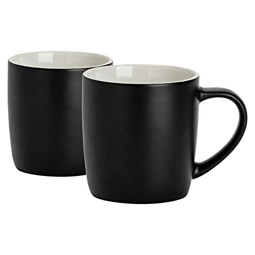 Argon Tableware Mattfarbene Kaffeetassen - 350ml - Schwarz - Pack Von 2 von Argon Tableware
