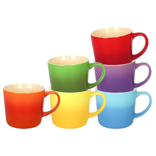 Argon Tableware 330ml Ombre-Tassen aus Knochenporzellan Set - Regenbogen - 6pc Bunt Glasiert Bußgeld Keramik Steingut Kaffee Teetassen-Set | Mikrowellen- und Spülmaschinenfest Argon Tableware 330ml Ombre-Tassen aus Knochenporzellan Set - Regenbogen - 6pc Bunt Glasiert Bußgeld Keramik Steingut Kaffee Teetassen-Set | Mikrowellen- und Spülmaschinenfest von Argon Tableware