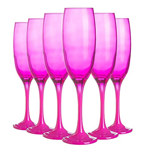 Argon Tableware Farbige Champagnerflöten - 220ml - Pack Von 6 - Pink von Argon Tableware