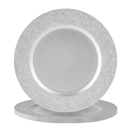 Argon Tableware Hämmerte Ladeplatten - 33cm - Silber - Pack Von 6 von Argon Tableware