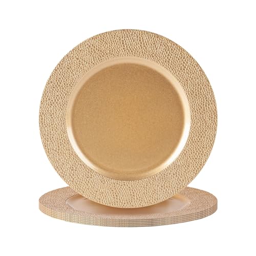 Argon Tableware Hämmerte Ladeplatten - 33cm - Gold - Pack Von 6 von Argon Tableware