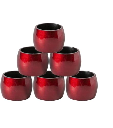 Argon Tableware Metallische Serviettenringe - 4,5cm - Rot - Pack Von 6 von Argon Tableware