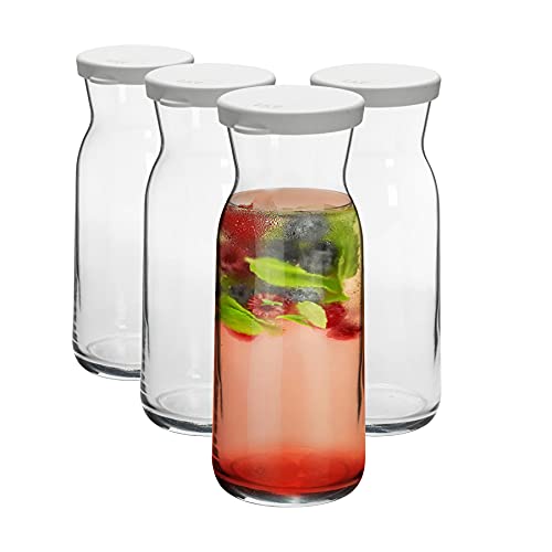 Argon Tableware Brokka -Glas -Karafes Mit Silikondeckel - 700ml - Pack Von 4 - Klar von Argon Tableware