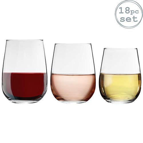 Argon Tableware Corto Stemless Wine Gläses Set - 18pc - Klar von Argon Tableware