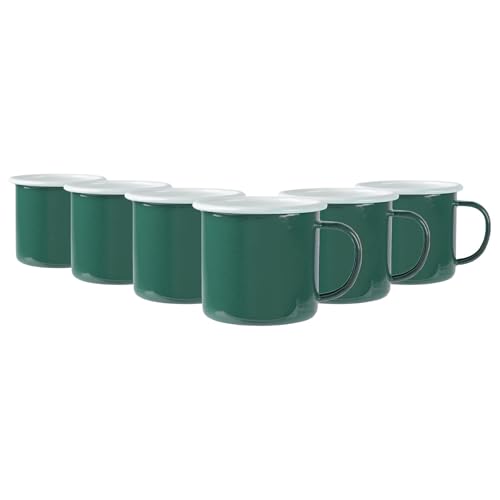Argon Tableware Farbige Emaille -Tassen - 375ml - Pack Von 6 - Grün von Argon Tableware