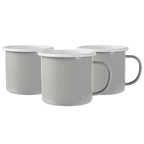 Argon Tableware Farbige Emaille -Tassen - 375ml - Pack Von 6 - Grau von Argon Tableware