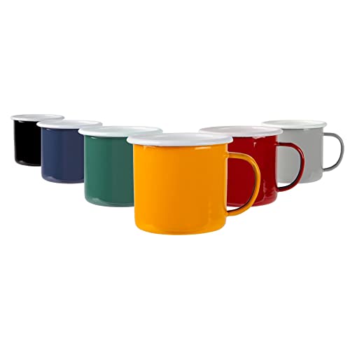 Argon Tableware Farbige Emaille -Tassen - 375ml - Packung Von 6-6 Farben Argon Tableware Farbige Emaille -Tassen - 375ml - Packung Von 6-6 Farben von Argon Tableware