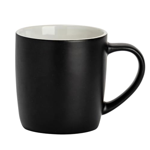 Argon Tableware Farbige Kaffeetasse - Mattschwarz - 350 ml - 1 Stück - Matte Keramik-Steinzeug-Teetassen, Latte-Cappuccino-Tassen, heiße Schokoladentassen, buntes Tassen-Set mit Henkel von Argon Tableware