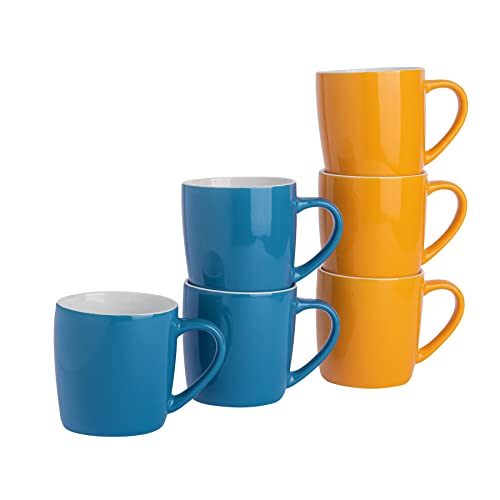 Argon Tableware Farbige Kaffeetassen - 350ml - Packung Von 6 - Blau/Gelb von Argon Tableware