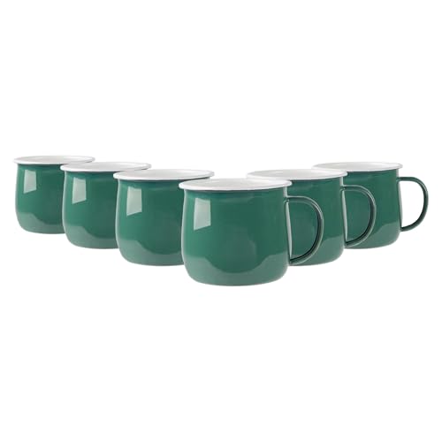Argon Tableware Farbige Emaille Bauchbecher - 375ml - Pack Von 6 - Grün von Argon Tableware
