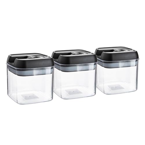 Argon Tableware Flip Lock Plastic Food Lagerbehälter - 500ml - Pack Von 3 - Schwarz von Argon Tableware