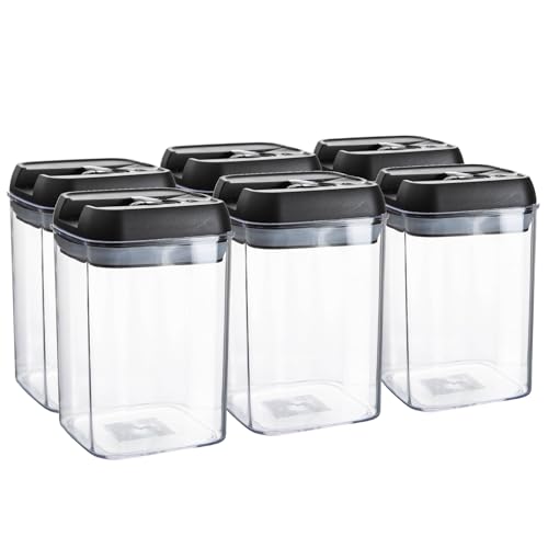 Argon Tableware Flip Lock Plastic Food Lagerbehälter - 800ml - Pack Von 6 - Schwarz von Argon Tableware