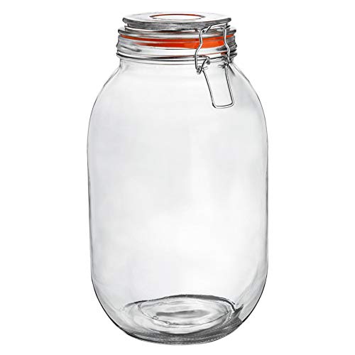 Argon Tableware Glasbehälter mit luftdichtem Metall-Clip-Deckel - 3000 ml/105,5 oz - 1 Packung - 4 Farbsiegel - extra großer Behälter, rundes Einmachglas, Kekse Argon Tableware Glasbehälter mit luftdichtem Metall-Clip-Deckel - 3000 ml/105,5 oz - 1 Packung - 4 Farbsiegel - extra großer Behälter, rundes Einmachglas, Kekse von Argon Tableware