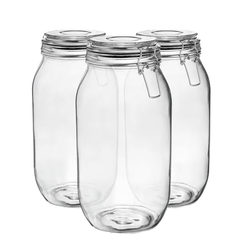 Argon Tableware Glaspeichergläser - 2L - Schwarzes Seal - Pack Von 6 von Argon Tableware