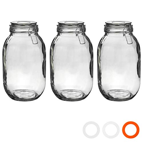Argon Tableware Glaspeichergläser - 3L - Klar Seal - Pack Von 3 Argon Tableware Glaspeichergläser - 3L - Klar Seal - Pack Von 3 von Argon Tableware