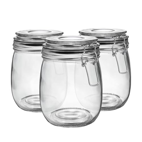 Argon Tableware Glaspeichergläser - 750ml - Schwarze Dichtung - Packung Von 3 Argon Tableware Glaspeichergläser - 750ml - Schwarze Dichtung - Packung Von 3 von Argon Tableware