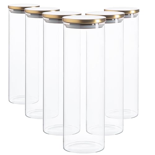 Argon Tableware Glaspeichergläser Mit Metalldeckel - 2L - Gold - Pack Von 6 von Argon Tableware