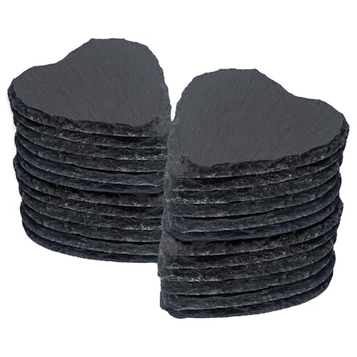 Argon Tableware Herz Schieferuntersetzer - 10cm - 24x Natürlich Schwarz Stein Heim Küche Trinken Kaffee Tasse Glas Halter Tisch Matte Tischsets Argon Tableware Herz Schieferuntersetzer - 10cm - 24x Natürlich Schwarz Stein Heim Küche Trinken Kaffee Tasse Glas Halter Tisch Matte Tischsets von Argon Tableware