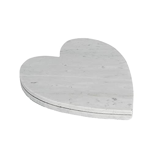 Argon Tableware Piatto da Portata - in Marmo a Forma di Cuore - Bianco - 230 x 270 mm - 2 Pezzi von Argon Tableware