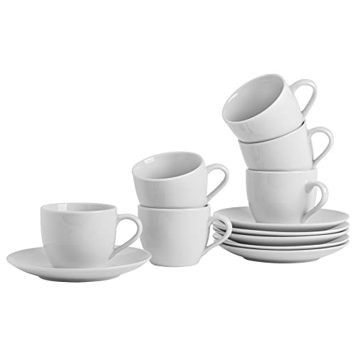 Argon Tableware Klassisches Teetasse & Untertasse -Set - 200ml - 48pc - Weiß von Argon Tableware