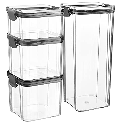 Argon Tableware Lebensmittelaufbewahrungsbehälter Gesetzt - 3 Größen - 4pc - Schwarz von Argon Tableware