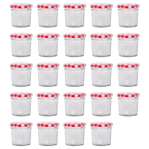 Argon Tableware 24x 110ml Marmeladengläser mit Rote Gingham Deckel - Leer Schraubenkopf Küche Essen Honig Würzen Konservieren Einmachen Lagerung Glas-Set Argon Tableware 24x 110ml Marmeladengläser mit Rote Gingham Deckel - Leer Schraubenkopf Küche Essen Honig Würzen Konservieren Einmachen Lagerung Glas-Set von Argon Tableware