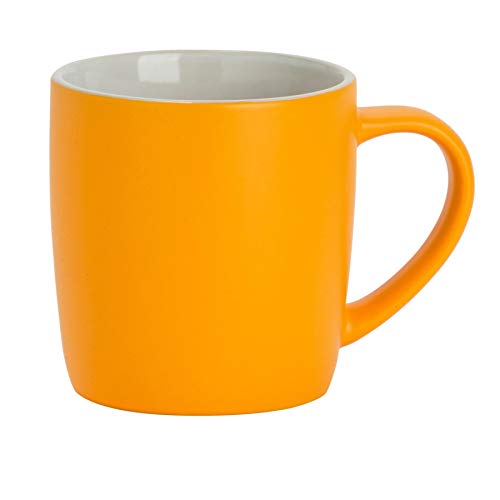 Argon Tableware Matt Tee und Kaffeetasse - Modern Style Porzellan Cappuccino Latte Cup - Gelb - 350ml von Argon Tableware