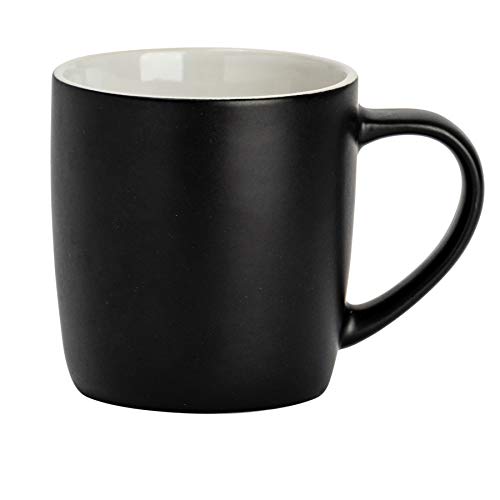 Argon Tableware Matt Tee und Kaffeetasse - Modern Style Porzellan Cappuccino Latte Cup - Schwarz - 350ml von Argon Tableware