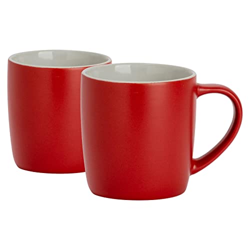 Argon Tableware Mattfarbene Kaffeetassen - 350ml - Rot - Pack Von 2 von Argon Tableware