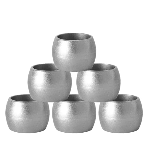 Argon Tableware Metallische Serviettenringe - 4,5cm - Silber - Pack Von 6 von Argon Tableware
