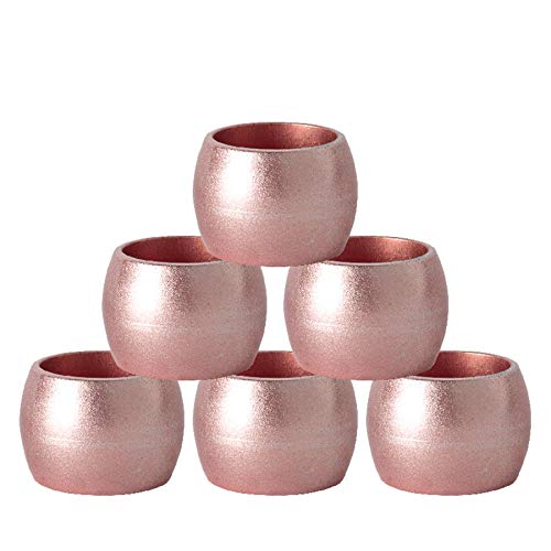 Argon Tableware Metallische Serviettenringe - 4,5cm - Roségold - 6. Packung von Argon Tableware