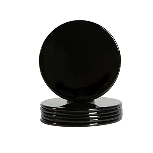 Argon Tableware Metallische Untersetzer - 10cm - Schwarz - 6. Packung von Argon Tableware