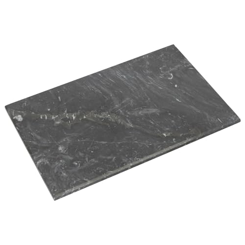 Argon Tableware Rechteckiges Marmor-Schneidebrett - 40cm x 30cm - Schwarz - 1x rutschfest Stein Küche Käse Brot Fleisch Schneiden Servier Arbeitsplatte Schutz Platte von Argon Tableware