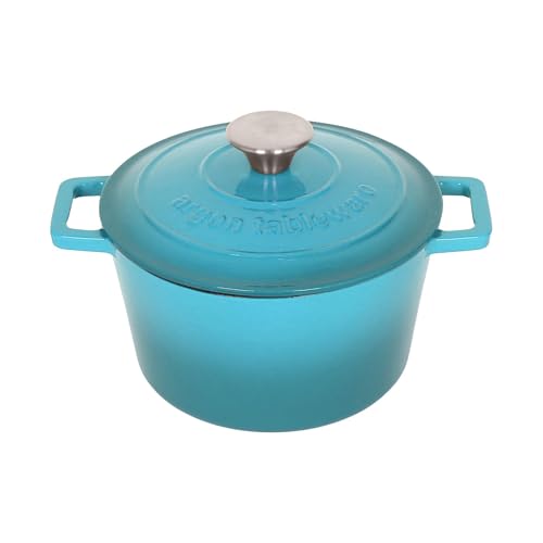 Argon Tableware Runde Auflaufform aus Gusseisen mit Selbstbefeuchtendem Deckel - 2.8L - Blaugrünes Ombre - 1x Induktionskochfeld Kochen Schmortopf Brot Backen Servier Braten Eintopf Kochgeschirr Argon Tableware Runde Auflaufform aus Gusseisen mit Selbstbefeuchtendem Deckel - 2.8L - Blaugrünes Ombre - 1x Induktionskochfeld Kochen Schmortopf Brot Backen Servier Braten Eintopf Kochgeschirr von Argon Tableware