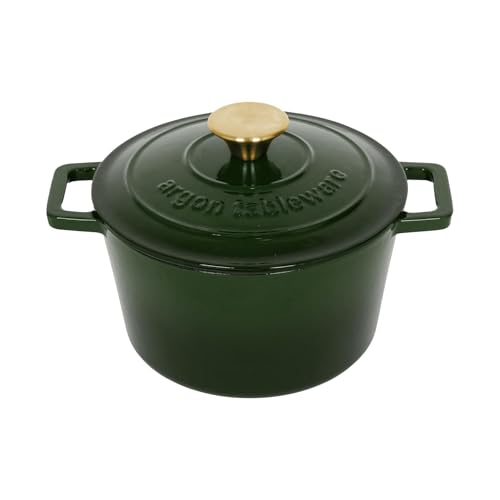 Argon Tableware Runde Auflaufform aus Gusseisen mit Selbstbefeuchtendem Deckel - 2.8L - Grün - 1x Induktionskochfeld Kochen Schmortopf Brot Backen Servier Braten Eintopf Suppentopf Kochgeschirr Pfanne Argon Tableware Runde Auflaufform aus Gusseisen mit Selbstbefeuchtendem Deckel - 2.8L - Grün - 1x Induktionskochfeld Kochen Schmortopf Brot Backen Servier Braten Eintopf Suppentopf Kochgeschirr Pfanne von Argon Tableware