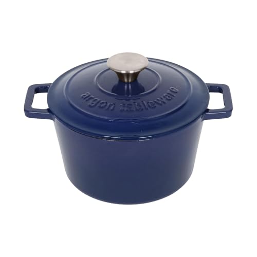 Argon Tableware Runde Auflaufform aus Gusseisen mit Selbstbefeuchtendem Deckel - 2.8L - Mitternachtsblau - 1x Induktionskochfeld Kochen Schmortopf Brot Backen Servier Braten Eintopf Kochgeschirr Argon Tableware Runde Auflaufform aus Gusseisen mit Selbstbefeuchtendem Deckel - 2.8L - Mitternachtsblau - 1x Induktionskochfeld Kochen Schmortopf Brot Backen Servier Braten Eintopf Kochgeschirr von Argon Tableware