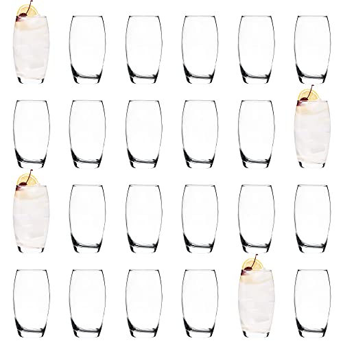 Argon Tableware Highball-Gläser, 24er-Set - 510 ml, „Tondo“, Moderne Hiball-Trinkgläser, Trinkgläser, spülmaschinenfeste Trinkbecher für Wasser, Saft, Cocktails von Argon Tableware