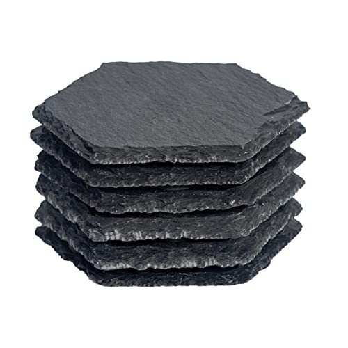 Argon Tableware Hexagon Slate Coasters - 9,5 X 8,5cm - 6 -Pack Von 6 von Argon Tableware