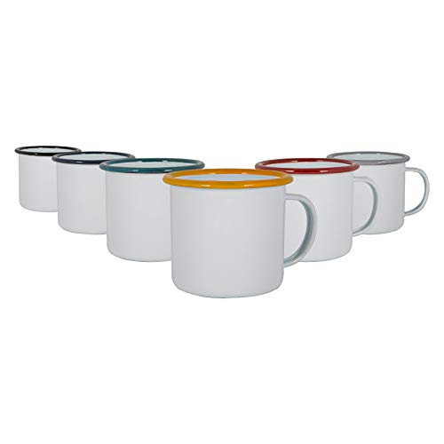 Argon Tableware Weiße Emaille -Tassen - 375ml - 6 Farben von Argon Tableware