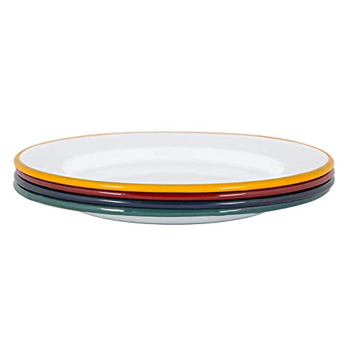 Argon Tableware Weiße Emaille -Dinner -Teller - 25,5cm - 4 Farben von Argon Tableware