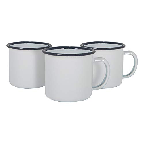 Argon Tableware Weiße Emaille -Espresso -Tassen - 130ml - Marine - Pack Von 6 von Argon Tableware