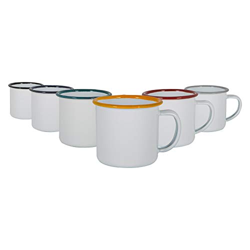 Argon Tableware Weiße Emaille -Espresso -Tassen - 130ml - 6 Farben von Argon Tableware
