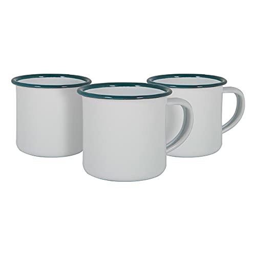 Argon Tableware Weiße Emaille -Espresso -Tassen - 130ml - Grün - Pack Von 6 von Argon Tableware