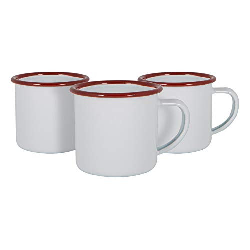 Argon Tableware Weiße Emaille -Espresso -Tassen - 130ml - Rot - 6. Packung von Argon Tableware